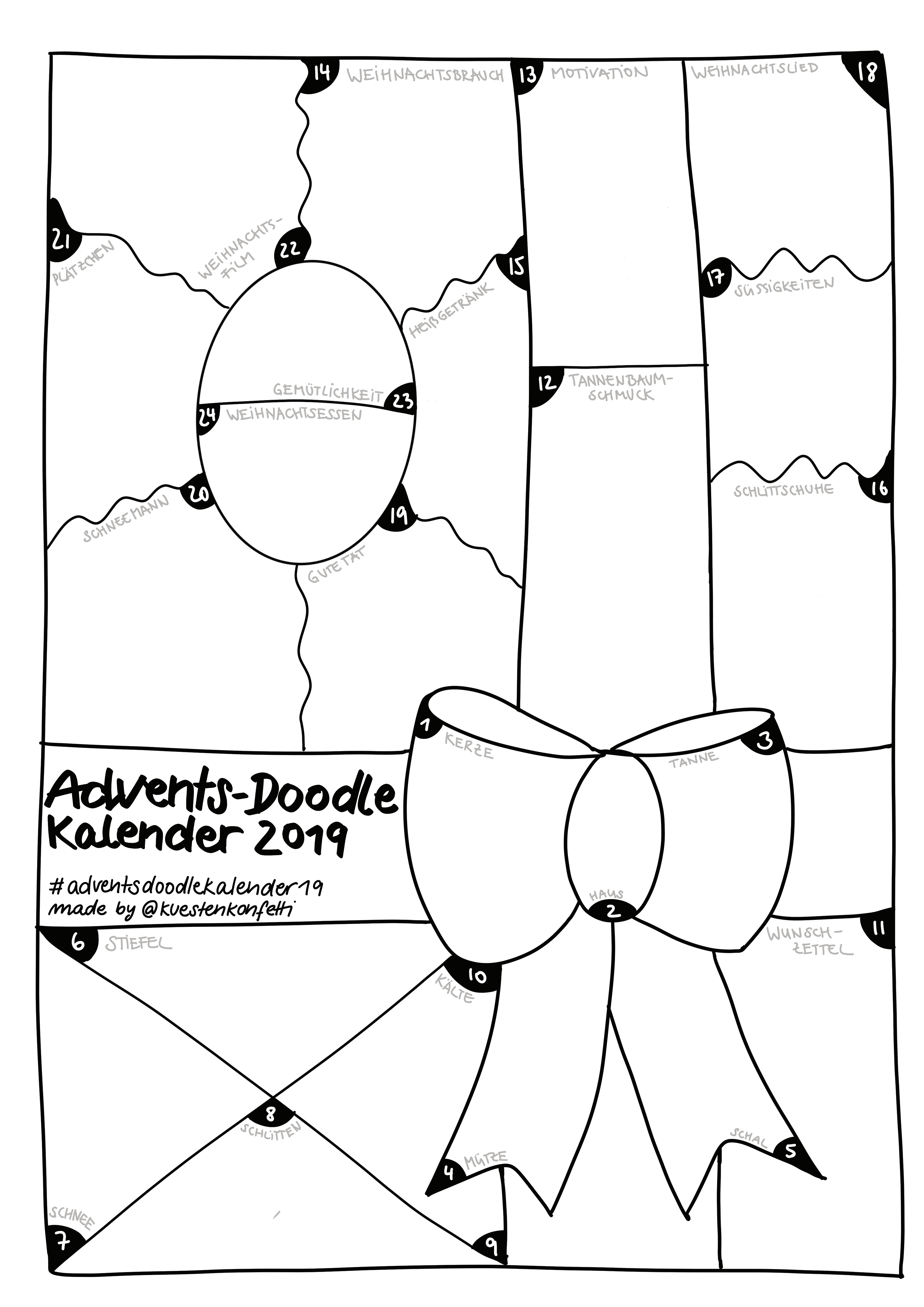Advents Doodle Kalender 19 Adventsdoodlekalender19 Katharina Bluhm
